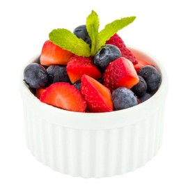 Porcelain Ramekin, Porcelain Condiment Cup, Sauce Cup - White - Ribbed - 4.5 oz - 10ct Box - Restaurantware