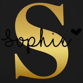 Geschenk mit Namen personalisiert by Shirtracer - Children's Apron for Boys and Girls - Christmas Name Initial Letter - Name Gift, 7 Black