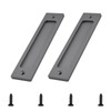 MOROBOR 5.91" Rectangular Recessed Sliding Door Pulls, 2pcs Matte Gray