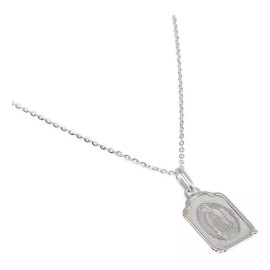 Ametrinaa Gargantilla Collar Charola Virgen De Guadalupe Plata .925 Color Plateado
