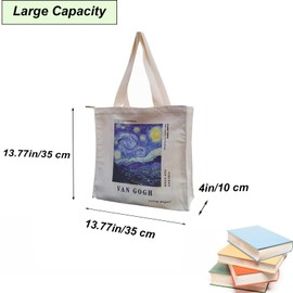 Tibroni Jute Bag Printed Vintage Canvas Tote Bag Aesthetic Jute Bag with Zip Shopping Bag, Starry Sky, Retro