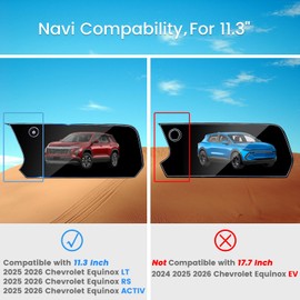 SCYBSTCA2025 Equinox Screen Protector【Not EV】Designed For 2026 2025 Chevy Equinox [LT/RS/ACTIV] 11.3 Inch Navigation and 11 Inch Dashboard HD Tempered Glass Protective Film Scratch Resistant