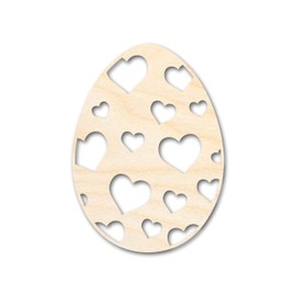 Unfinished Wood Heart Egg Shape Easter Craft up to 46" DIY 3" / 1/8"