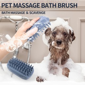 Histotree Dog Grooming Brush Pet Shampoo Bath Rubber Bristles Soothing Massage Curry Comb for Doggy Long & Short Hair Dog Scrubber Professional Quality Dog Wash Brush