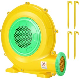 Bounce House Blower, 750W 1HP Commercial Air Blower with Double-Sided Fan Blade Design, Strong Wind and Great Heat Dissipation Properties for Medium and Large Bouncy Castle, Jump Slides, Arch