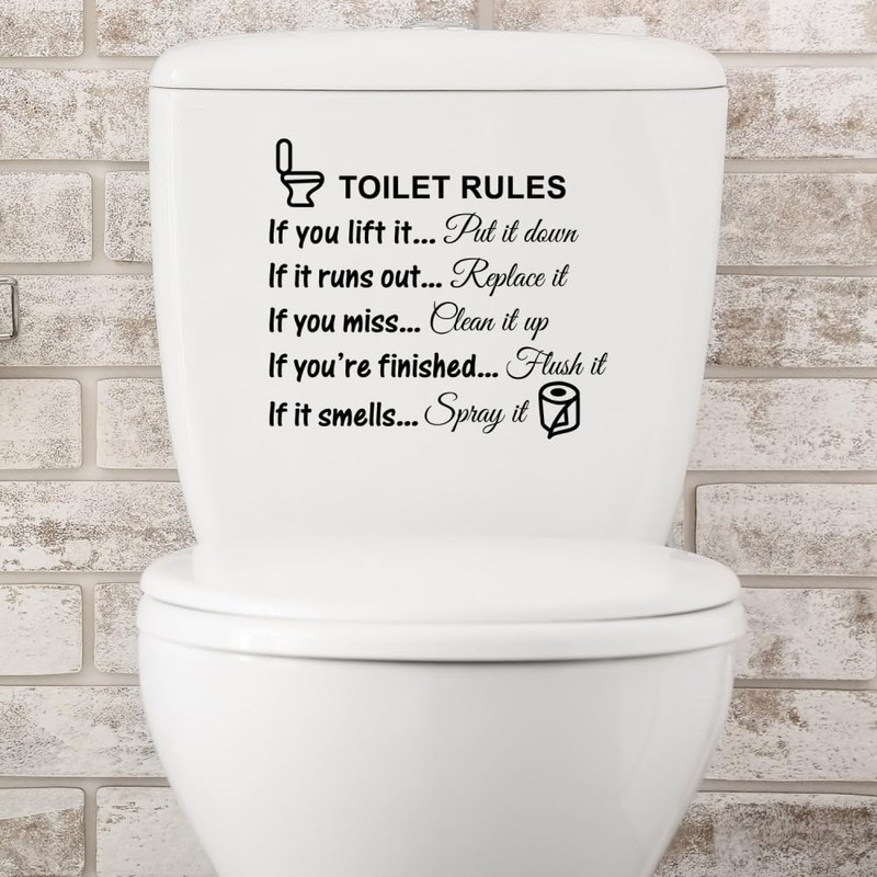 2 PCS Art Funny DIY Decor Decal Bath Room Door