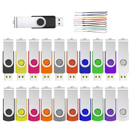 USB 32GB Flash Drive 10 Pack, ABLAZE USB 2.0 Memory Stick with Lanyards Swivel Thumb Drives Bulk USB Drive 32GB Pendrive Jump Drive Zip Drive(32GB USB 10 Pack, Mixcolor)