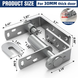 SKMYL Cafe Door Hinges, Saloon Door Hardware, Double Action Door Hinge for Bar, Coffee Shop, Swing Door, Heavy Duty 304 Stainless Steel (Silver, Big 2PCS)