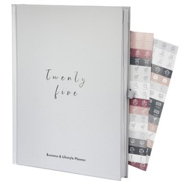 Perfect Planner Company - 2025 Business & Lifestyle Planner - Monthly & Weekly Diary - Habit Tracker - Social Media Planning - Meal and Exercise Planner - Sticker Pack. 100gsm FSC Paper, Dove Grey