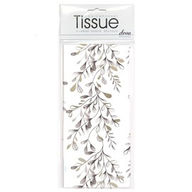 MISTLETOE (GOLD FOIL) Christmas Printed Patterned Tissue Wrapping Paper Deva Designs 4 Sheets 50 x 70 cm