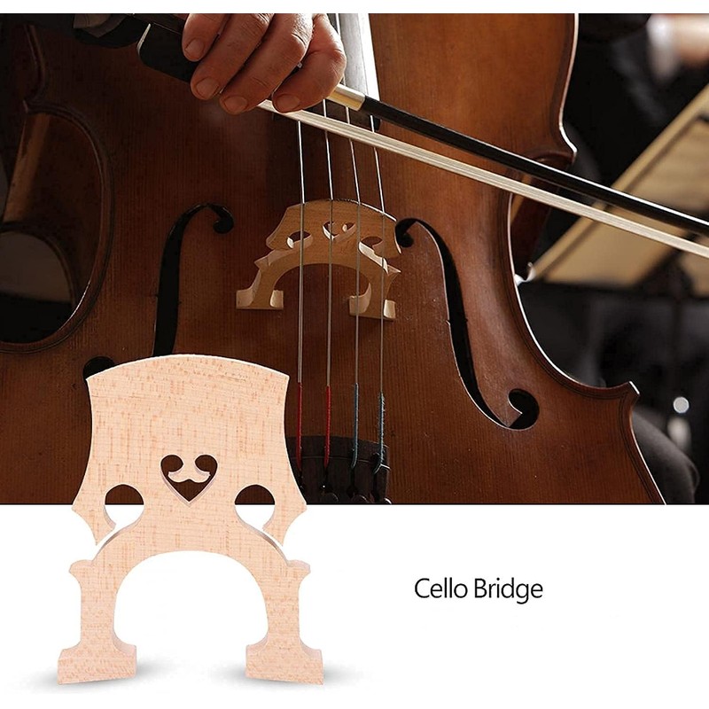 Alnicov Cello Bridge Maple Wood Cello Bridge for 4/4 Cello