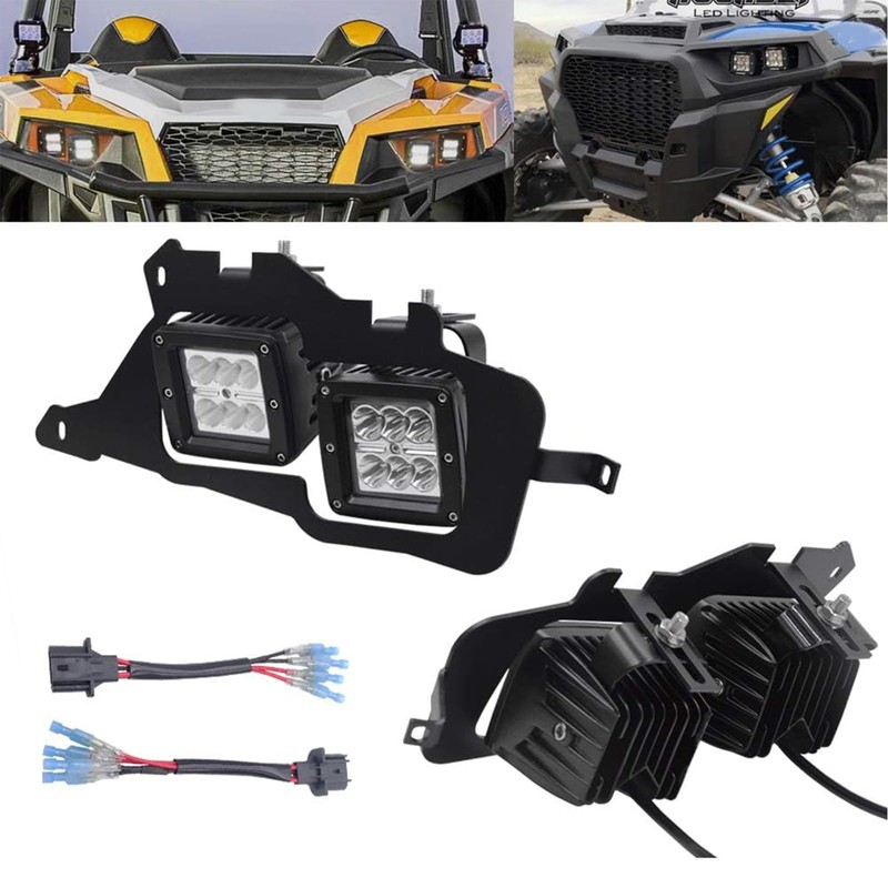 XJMOTO RZR Headlight Kit, 4PCS 24 LED Work Light Pod