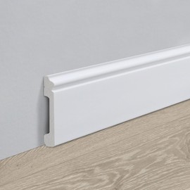 Sunnyglade 10-Pack Wall Baseboard Molding Trim of 44.5 x 3.2 in, High Impact Finish Polystyrene Skirting Board -Easy Installation with Glue (10)
