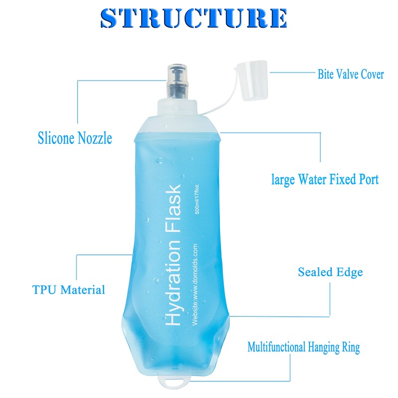 AXEN 250ML Soft Flask, TPU Foldable Running Hydration Flask, Soft