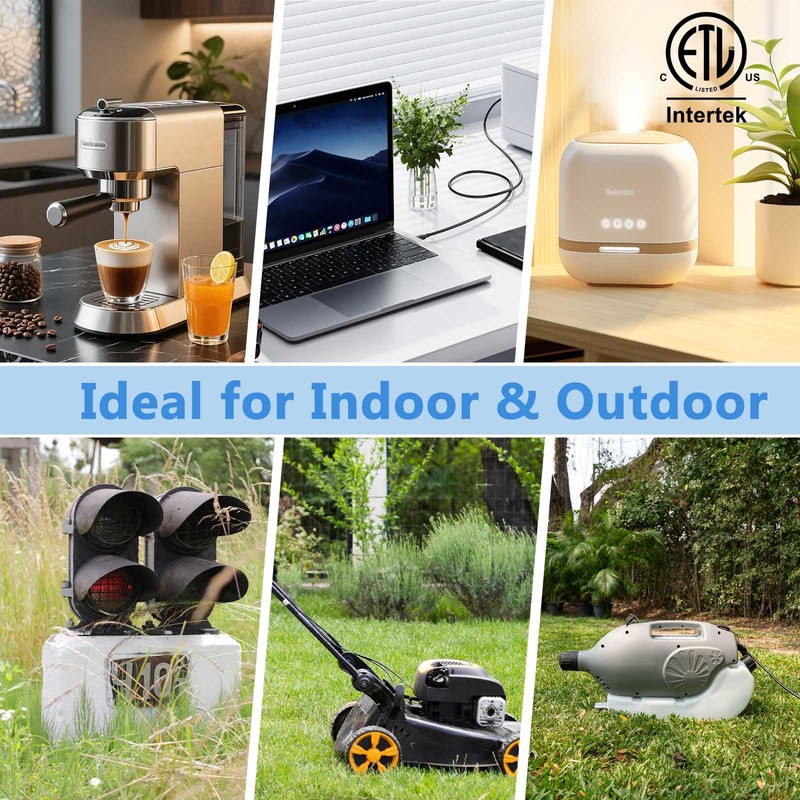 Nineleaf 2 Pack Weatherproof Outdoor 10A 2 Way Dual Light