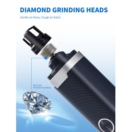 Dukuueie New Upgraded Dog Nail Grinder with LED Lights, 3-Speed Electric Rechargeable Pet Nail Trimmer for Small Medium Large Dogs (Blue)