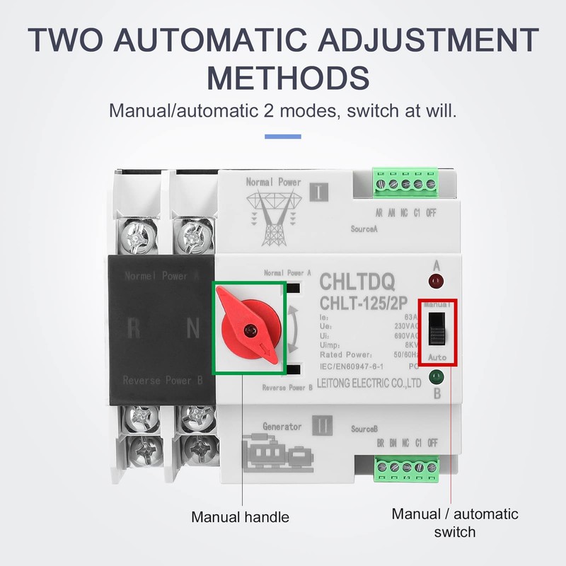 Compact Automatic Transfer Switch Electrical Selector Switches Dual Power Switch