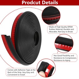 Keenso Z-shape universal rubber seal protective strip, car door rubber seals, order seal door edge protection sealing strip for car window door engine cover, 4 m length