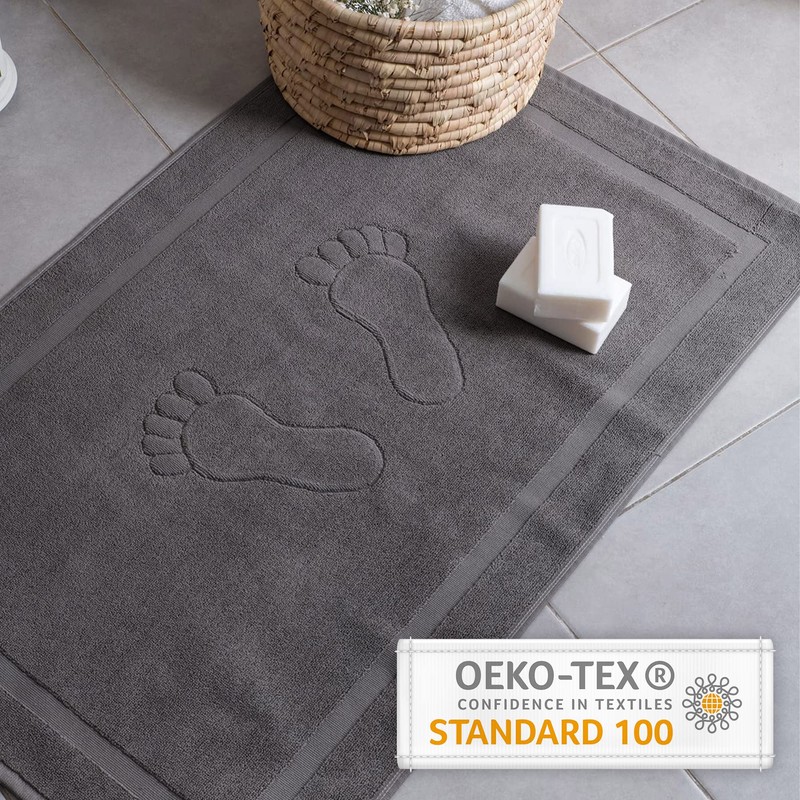 Komfortec Bath Mat 2 pcs,%100 Coton & 800 g/m², Washable,