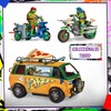 Turtles Mutant Mayhem - Motorcycle Sidecar and Raffaello Figure, Compatible