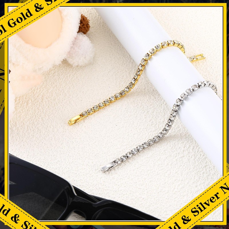 Liliaafar 2 Pcs Mini Doll Necklace Silver and Gold Sparkling