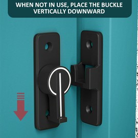 Barn Door Lock, 90 Degree Barn Door Latch Lock, Heavy-Duty Flip Sliding Door Lock for Cabinets, Barn Door, Bathroom, Garden Doors (1)