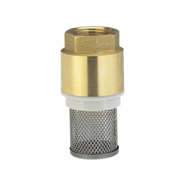Foot Valve DN15 / 20/25, 1/2", 3/4", 1" BSP Brass Check Valve Spring Non Return Check Valve, Brass Foot Valve Pump Inlet Filter Strainer for Pump 1Pcs