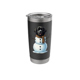Newfoundland Dog Snowman Scarf Christmas Womens Mens Kids Stainless Steel Insulated Tumbler
