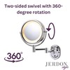 JERDON Wall-Mounted Makeup Mirror with 5X Magnification - Chrome Makeup