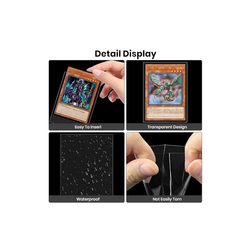 HASTHIP® 100Pcs Trading Card Sleeves Self-sealing Card Sleeve for Game