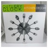 Modern Design Silver Cutlery Kitchen Utensil Clock Spoon Fork Knife