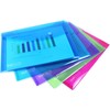 Rapesco 0689 Popper Wallets, A5, Assorted Transparent Colours, Pack of