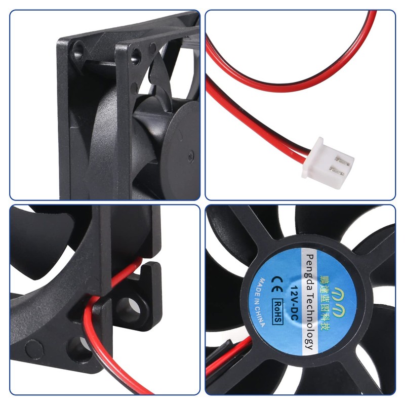 2 Pack 80mm DC Fan 12V Computer Fan 80mm 2Pin