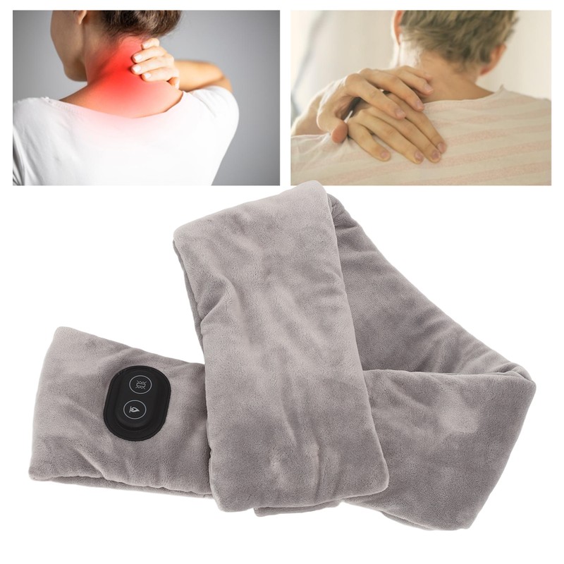 Electric Heated Neck Scarf Vibration Massage Double Sided Velvet Thick