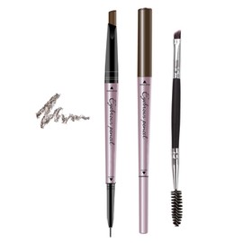 RICEEL Eyebrow Pen,Eyebrow Pencil with Brow Brush Double Ended Eyebrow Pen Ultra Fine Double Ended Eye Brow Pen Automatic Makeup Cosmetic Tool(Light Brown)