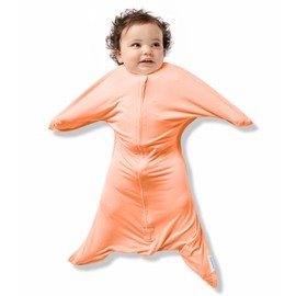 SleepingBaby EverSoft Zipadee-Zip Transition Swaddle - Roomy Wearable Blanket with Two Way Zipper - Viscose from Bamboo - Peach Fuzz, X-Small (3-6 Month)