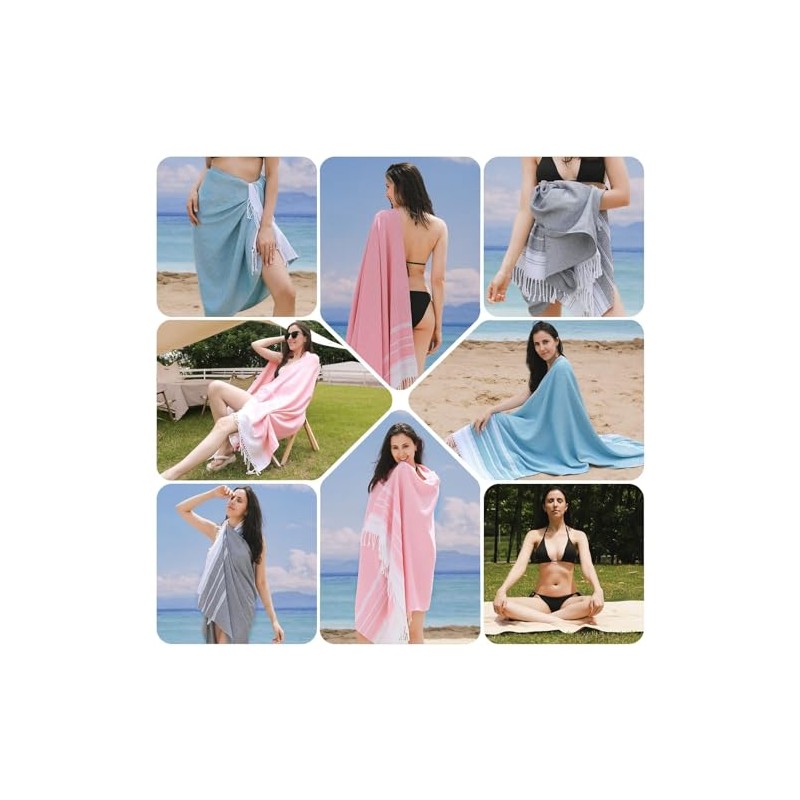Genovega Oversized Turkish Beach Towels Set - Quick Dry &