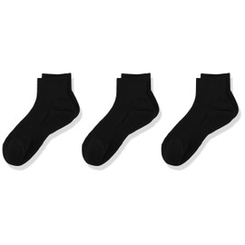 Tombow T-11-9 Children's Comfortable Clean School Socks, Sneakers, Long 3 Pairs, Black