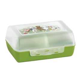 Emsa 513791 Variabolo Farm Family kids snack or lunch box 16x11x7cm transparent, green