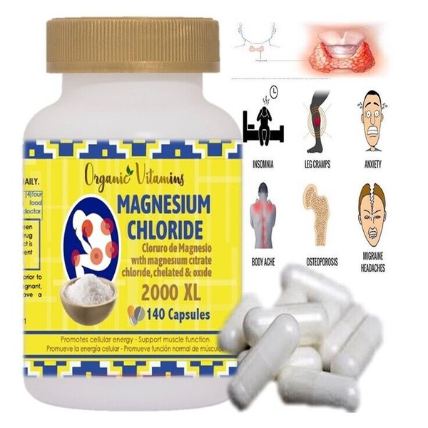 MaxiCloruro Caps Thyroid support Magnesium capsules High Absorption Chelated chloride