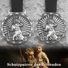 Anwlki Saint Christopher Plaques Leather Keyring Saint Christopher Medal Protect