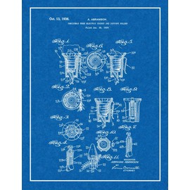 Christmas Tree Electric Socket and Support-holder Patent Print Blueprint with Border (5" x 7") M12788