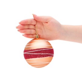 Christmas Concepts® Pack of 5-100mm Large Baubles - Shiny, Matte & Bead Design - Christmas Decorations (Rose Gold & Red)