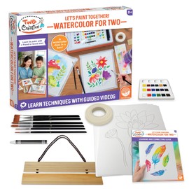 MindWare Creative Watercolor Paint Set - Includes Guided Video Painting Instructions and Materials for Two Masterpieces