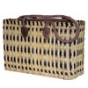 Seagrass Shopping Basket, Braided Bag with Leather Handle, Medium Size
