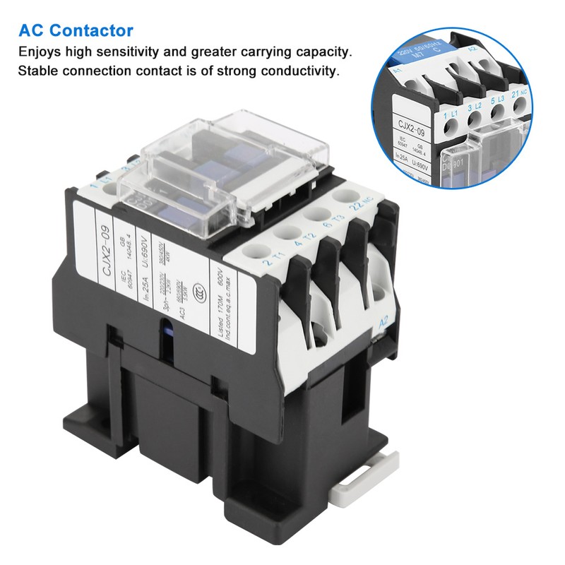CJX2‑0901 Rail Mount AC Contactor Industrial Electric AC Contactor 9A