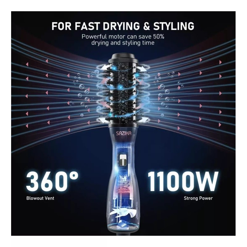 SAZIKA Cepillo Secador Electrico De Cabello Sazika