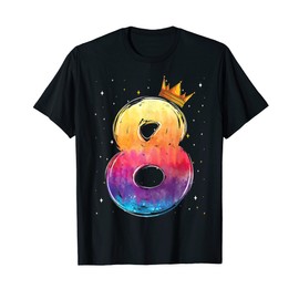 Colortful Tie Dye 8 year old Girls princess 8th birthday T-Shirt