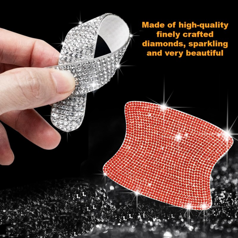 SenseYo 8 Pcs Bling Car Door Handle Protector Stickers Decals