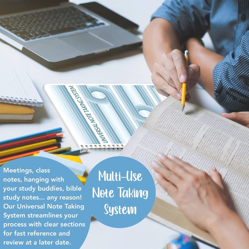 BookFactory Universal Note Taking System (Cornell Notes) / NoteTaking Notebook
